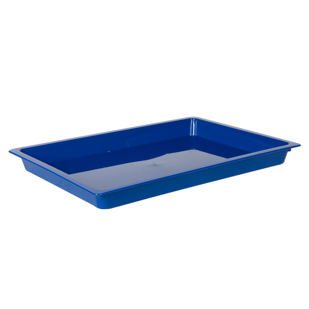 Shallow Blue Polypropylene Tray - 11-1/2" L x 8-1/4" W x 1" Hgt.