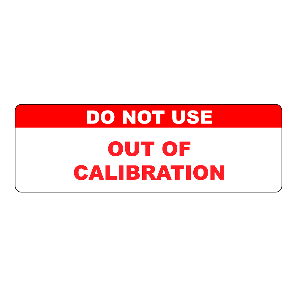 "Do No Use - Out of Calibration" Rectangular Labels