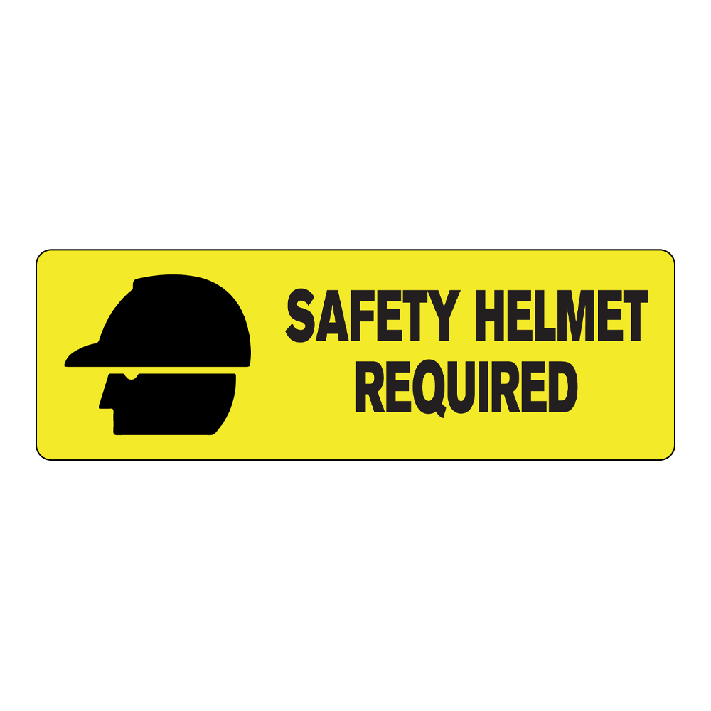 "Safety Helmet Required" Rectangular Water-Resistant Polypropylene ...