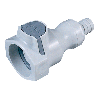 5/8" In-Line Hose Barb UDC Polypropylene Valved Coupling Body with Silicone O-ring