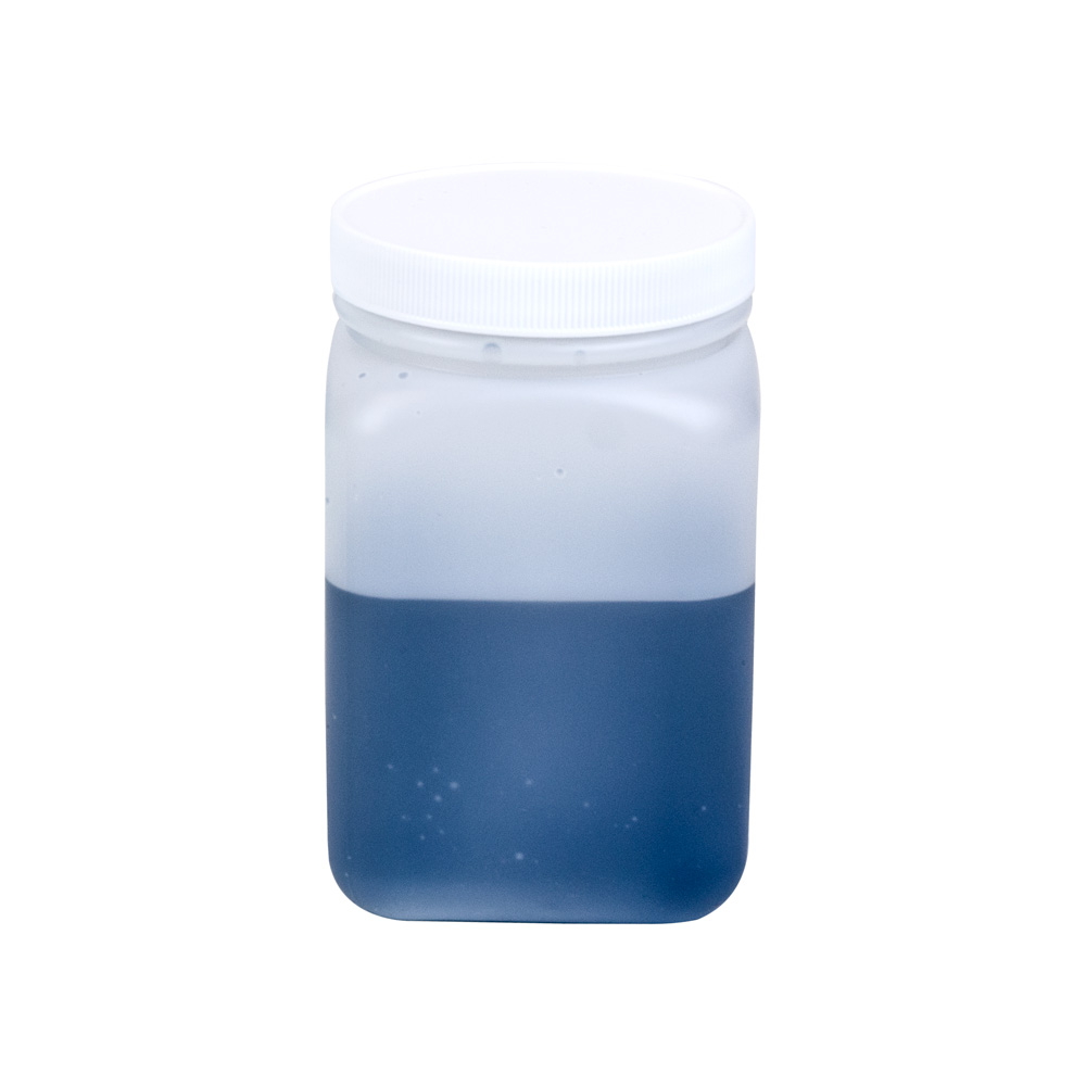 32 oz. HDPE Square Jar with 89/400 White Ribbed Cap with F217 Liner