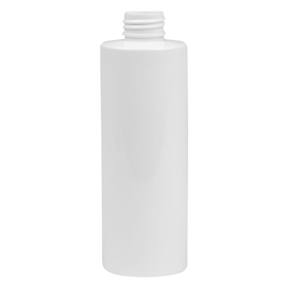 8 oz. White HDPE Cylindrical Sample Bottle with 24/410 Neck (Cap Sold Separately)