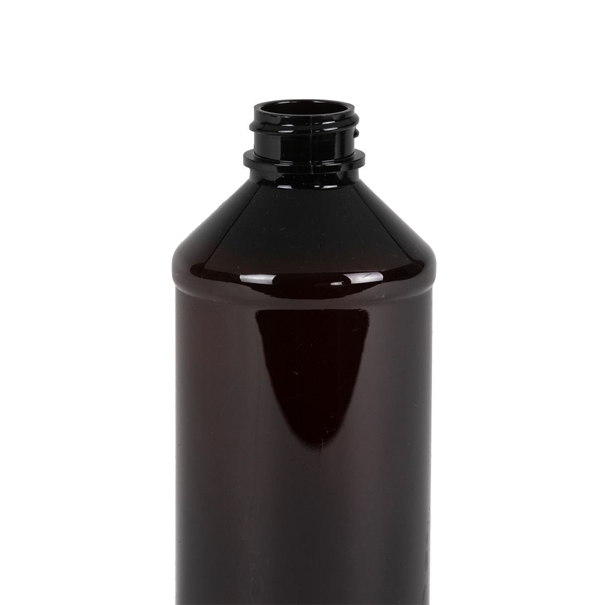 8 oz. Amber PET Modern Round Bottle with 24/400 Neck (Cap Sold Separately)