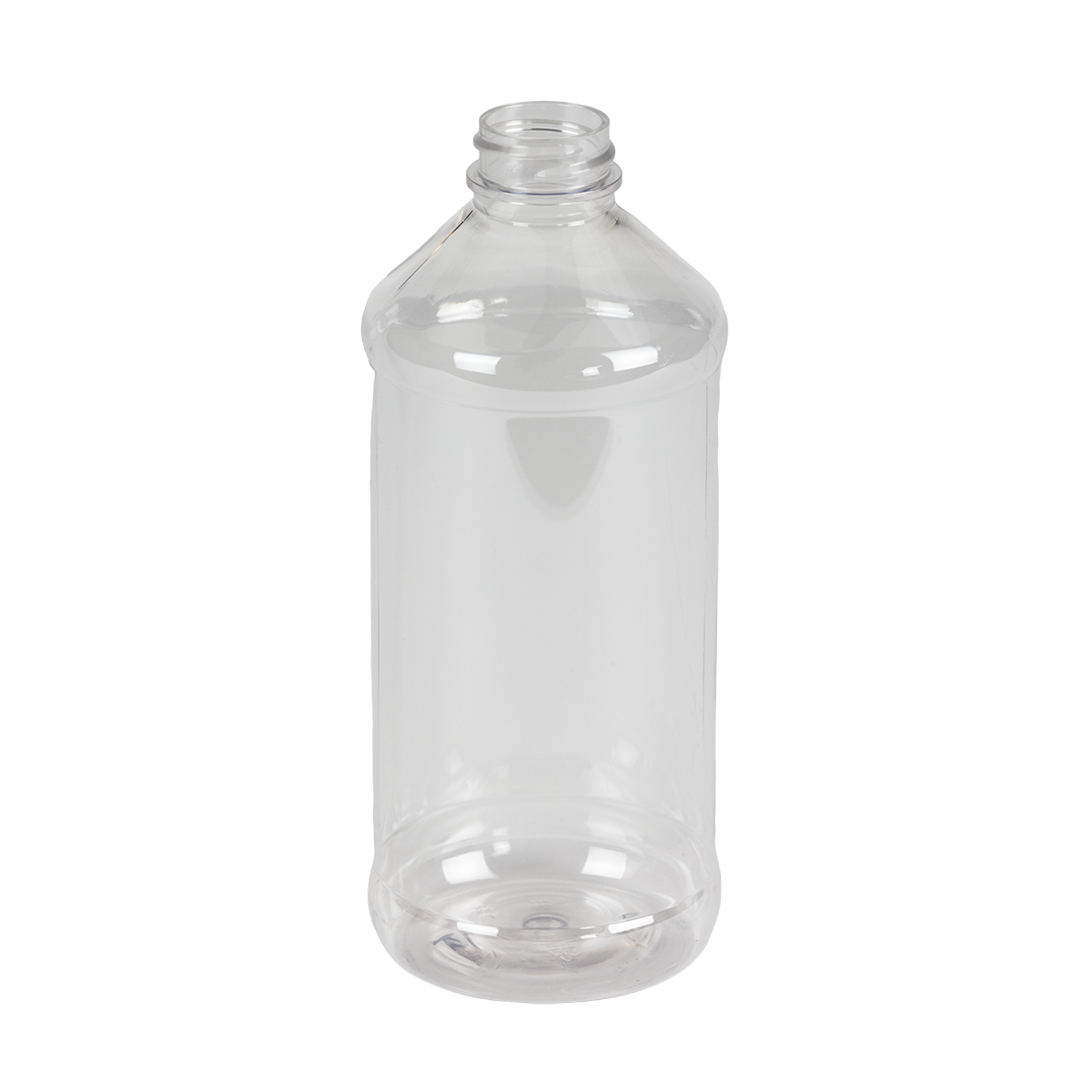 16 oz. Clear PET Modern Round Bottle with 28/400 Neck (Cap Sold Separately)