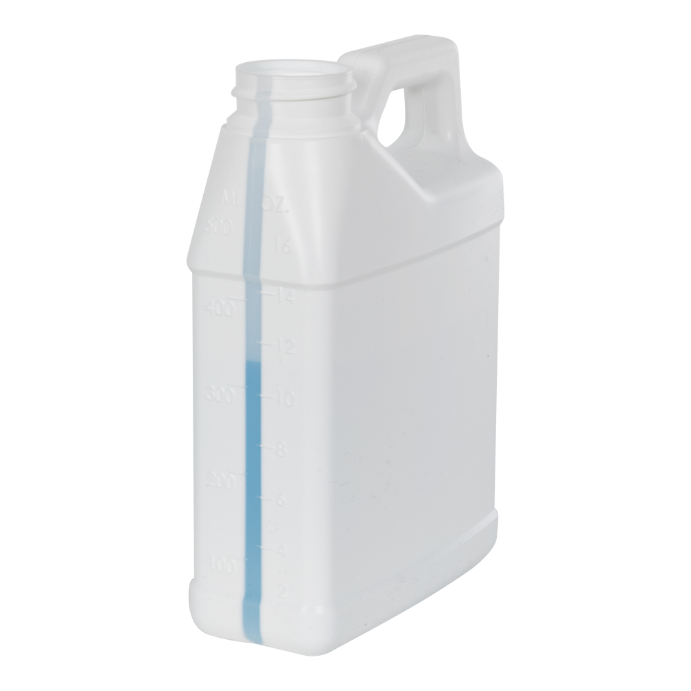 16 oz. White HDPE F-Style Jug with Window Strip with 33/400 Neck (Cap Sold Separately)