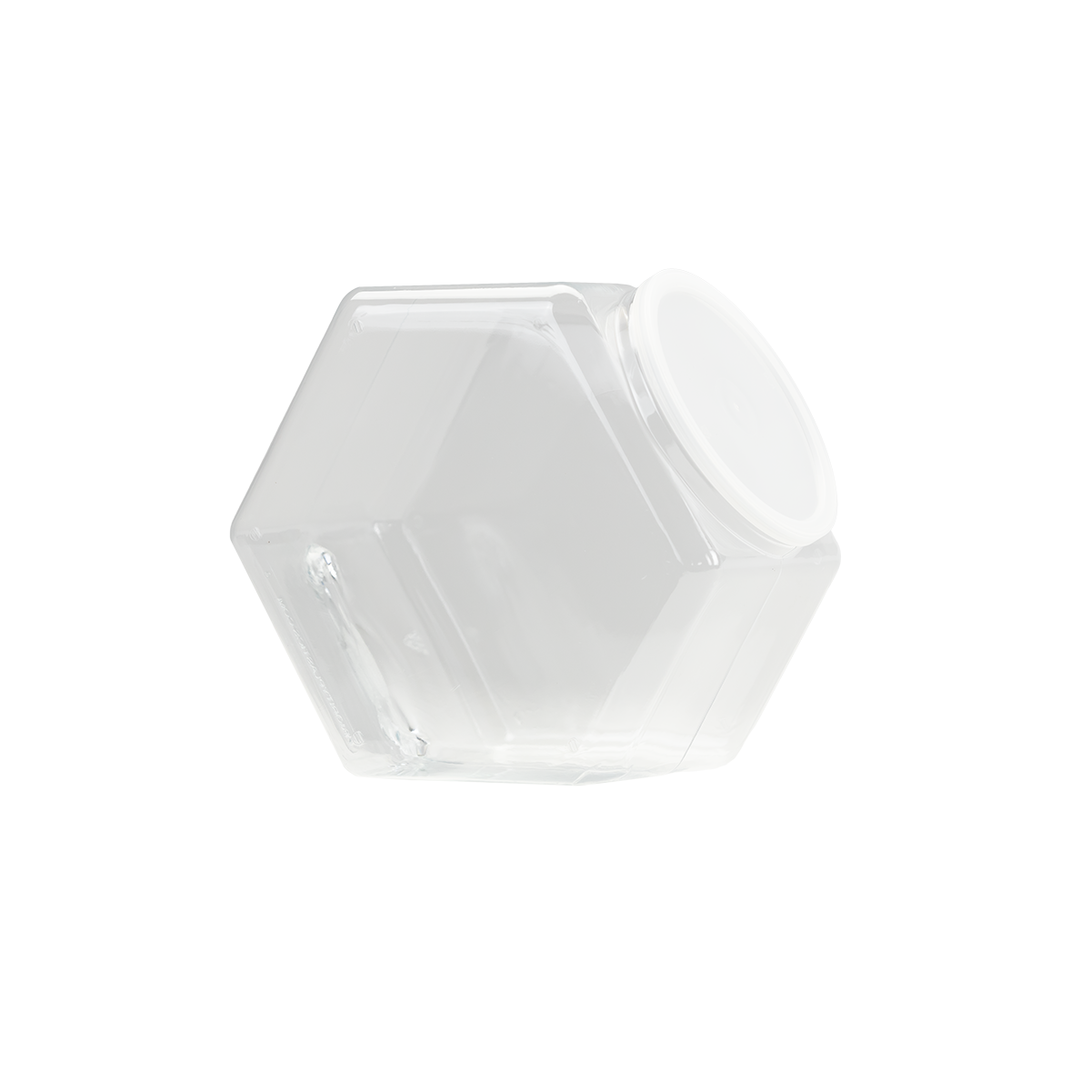 129 oz. Clear PET Hexagon Jar with 110mm Snap-on Neck (Lid Sold Separately)