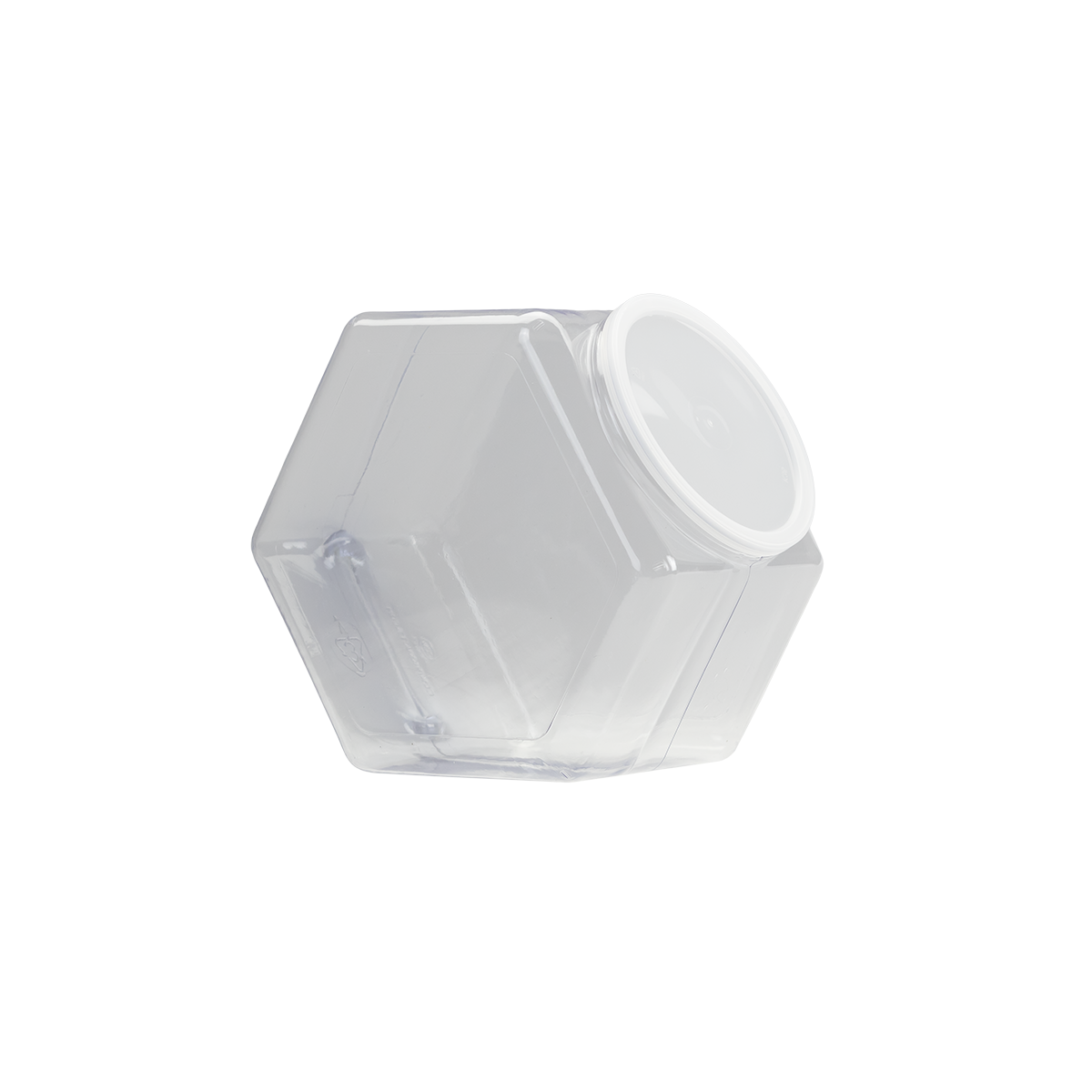 129 oz. Clear PVC Hexagon Jar with 110mm Snap-on Neck (Lid Sold Separately)