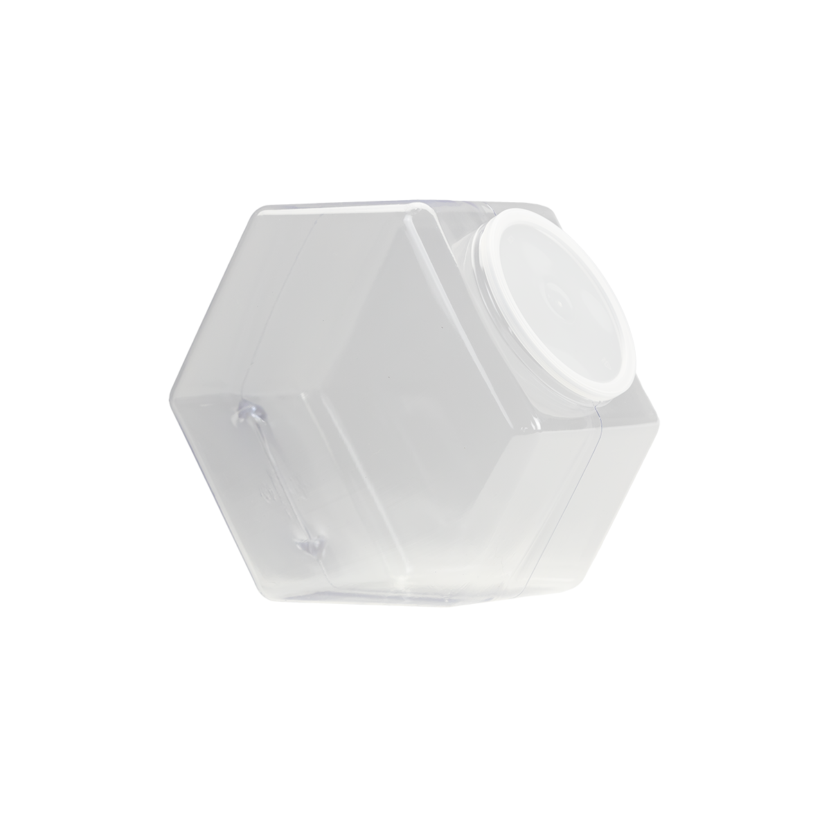 197 oz. Clear PVC Hexagon Jar with 110mm Snap-on Neck (Lid Sold Separately)