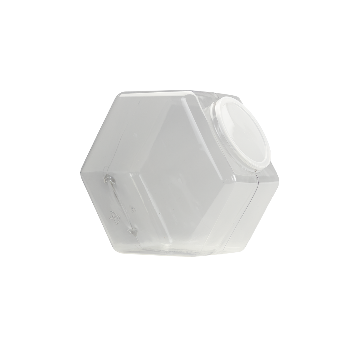 342 oz. Clear PVC Hexagon Jar with 130mm Snap-on Neck (Lid Sold Separately)