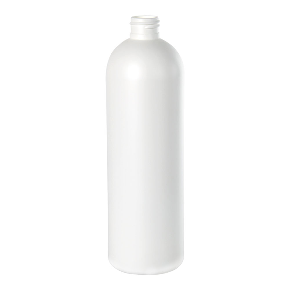 16 oz. HDPE White Cosmo Bottle 24/410 Neck  (Cap Sold Separately)