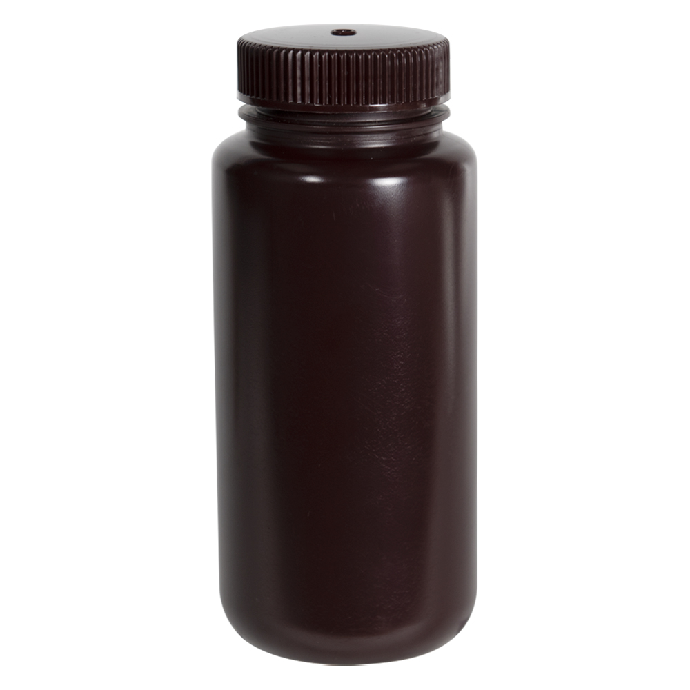 16 oz./500mL Nalgene™ Amber HDPE Wide Mouth Economy Bottle with 53mm Cap