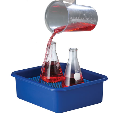 Polypropylene Spill Containment Tray with Grid U.S. Plastic Corp.