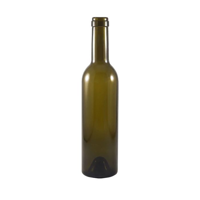 375mL Antique Green Punt Bottom Glass Bottle with Cork Neck (Cork sold separately)