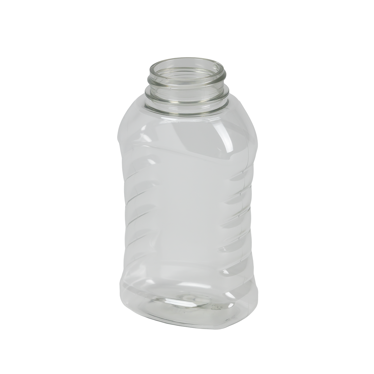 12 oz. (Honey Weight) rPET Ribbed Hourglass Bottle with 38/400 Neck (Cap Sold Separately)