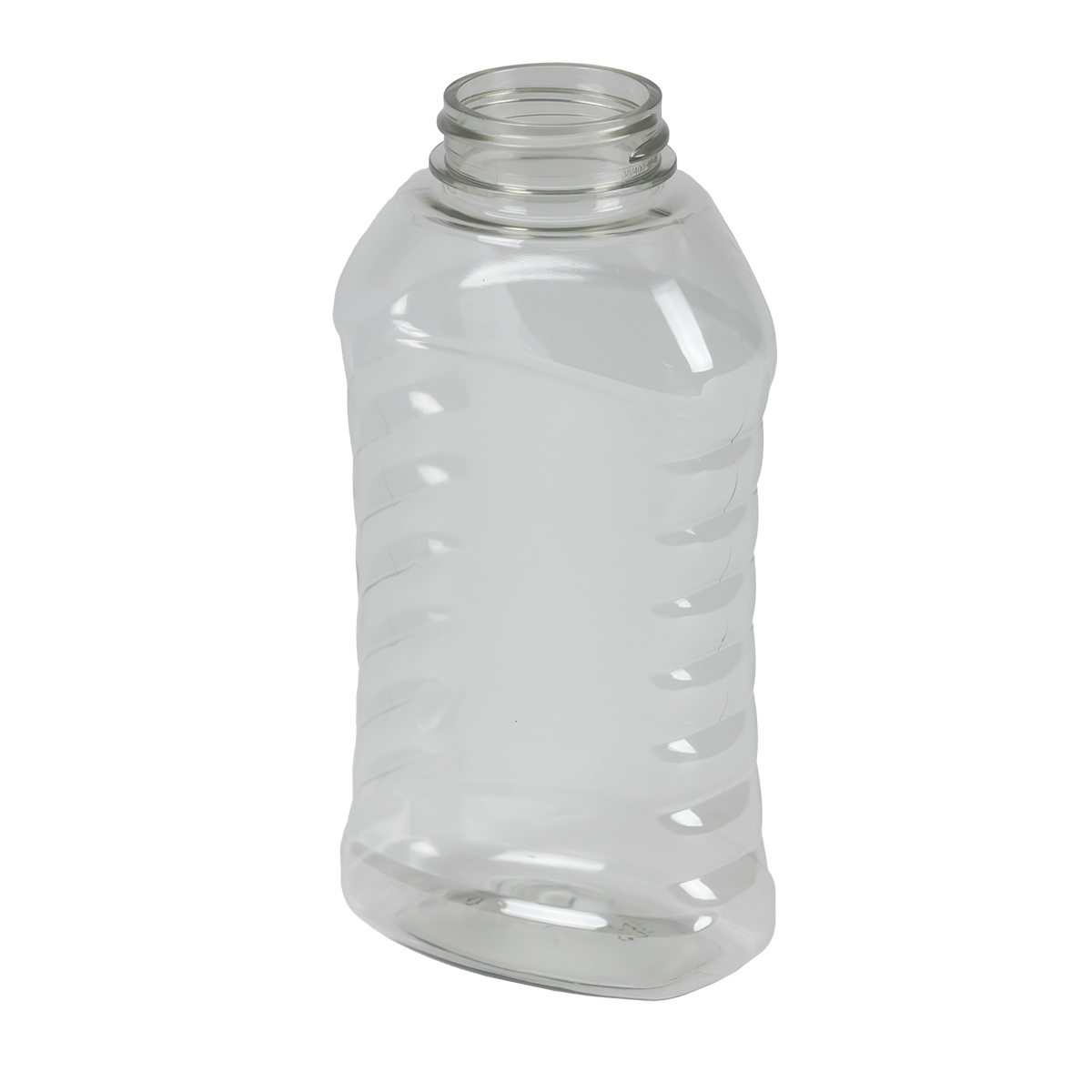 16 oz. (Honey Weight) rPET Ribbed Hourglass Bottle with 38/400 Neck (Cap Sold Separately)