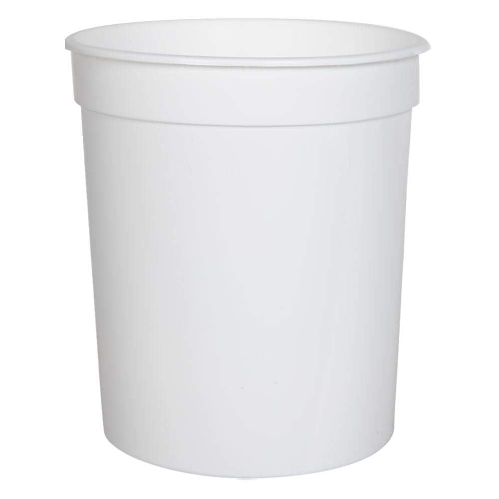 34 oz. White Polypropylene Z-Line Round Container