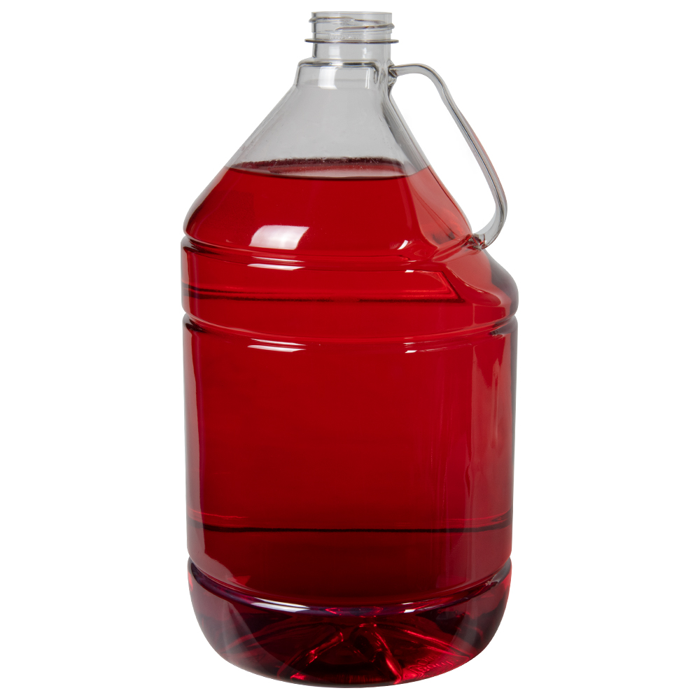 1 Gallon Clear PET Round Jug with Handle & 38/400 Neck (Cap sold
