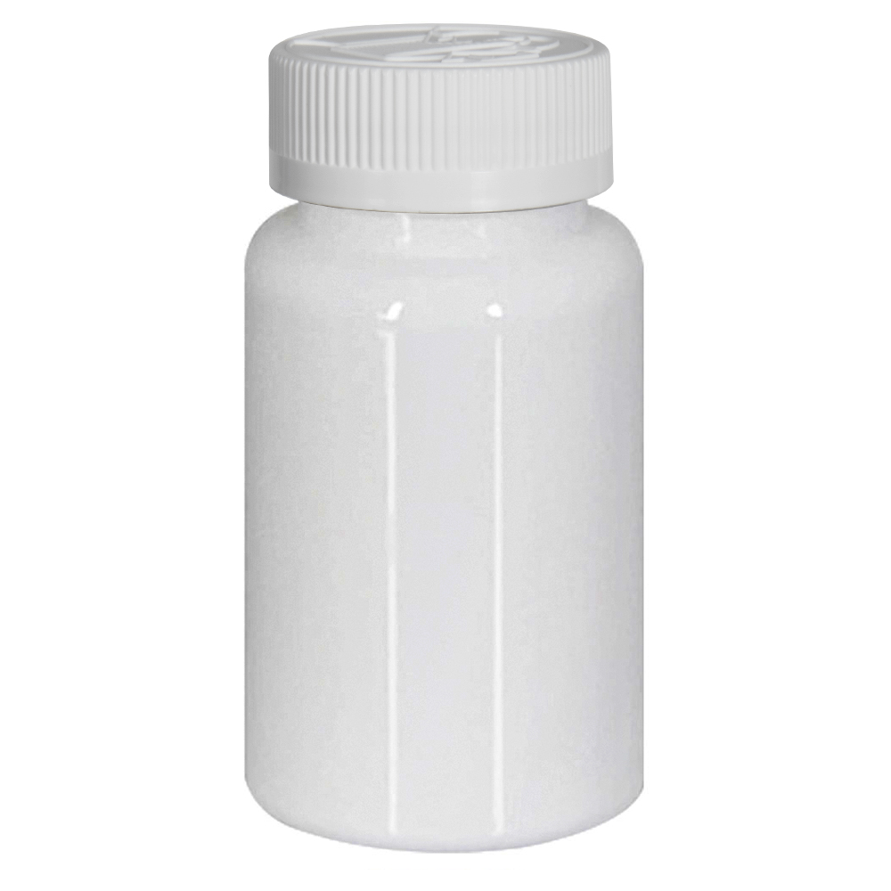 120cc White PET Packer Bottle with 38/400 White Ribbed CRC Cap with F217 Liner