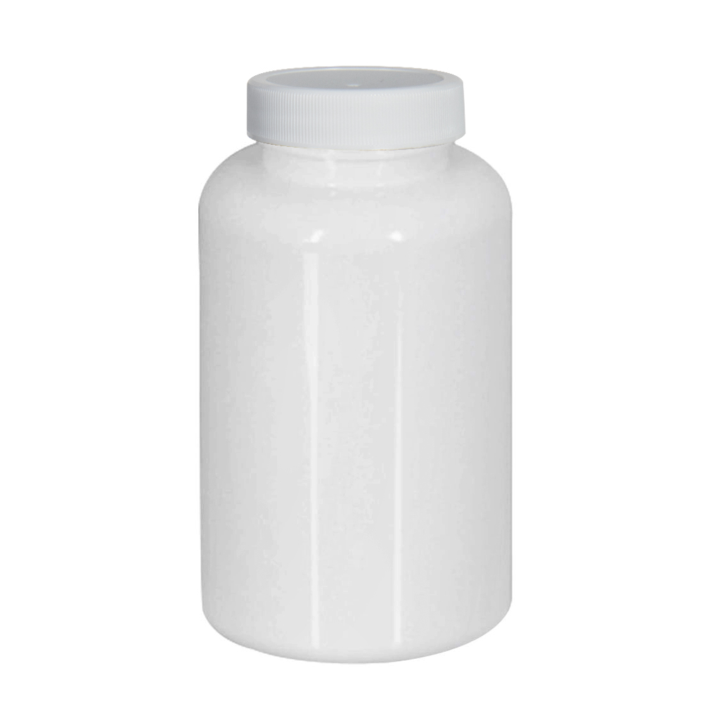 200cc White PET Packer Bottle with 38/400 White Ribbed Cap with F217 Liner