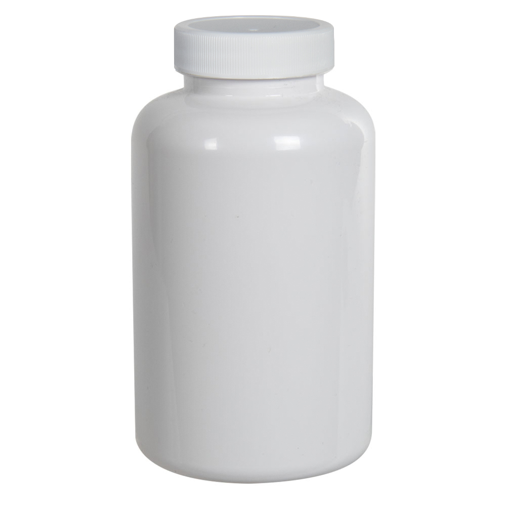 400cc White PET Packer Bottle with 45/400 White Ribbed Cap with F217 Liner
