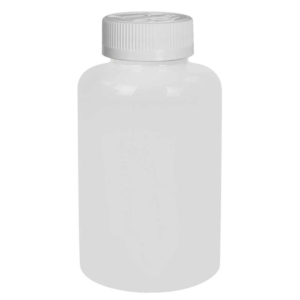 500cc White PET Packer Bottle with 45/400 White Ribbed CRC Cap with F217 Liner