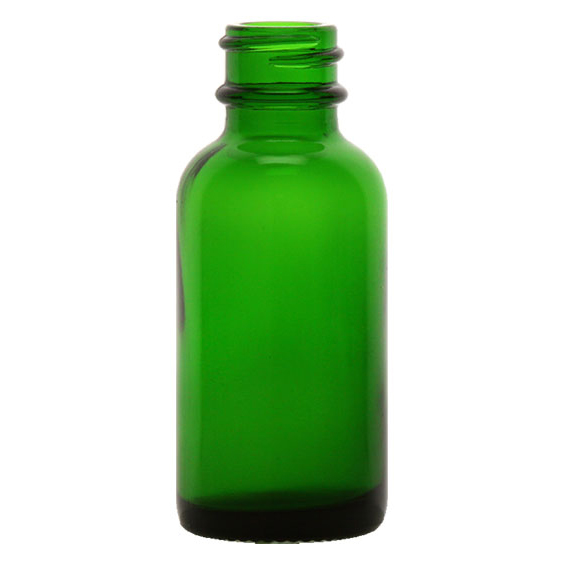 1 oz. Green Glass Boston Round Bottle with 20/400 Neck (Cap Sold Separately)