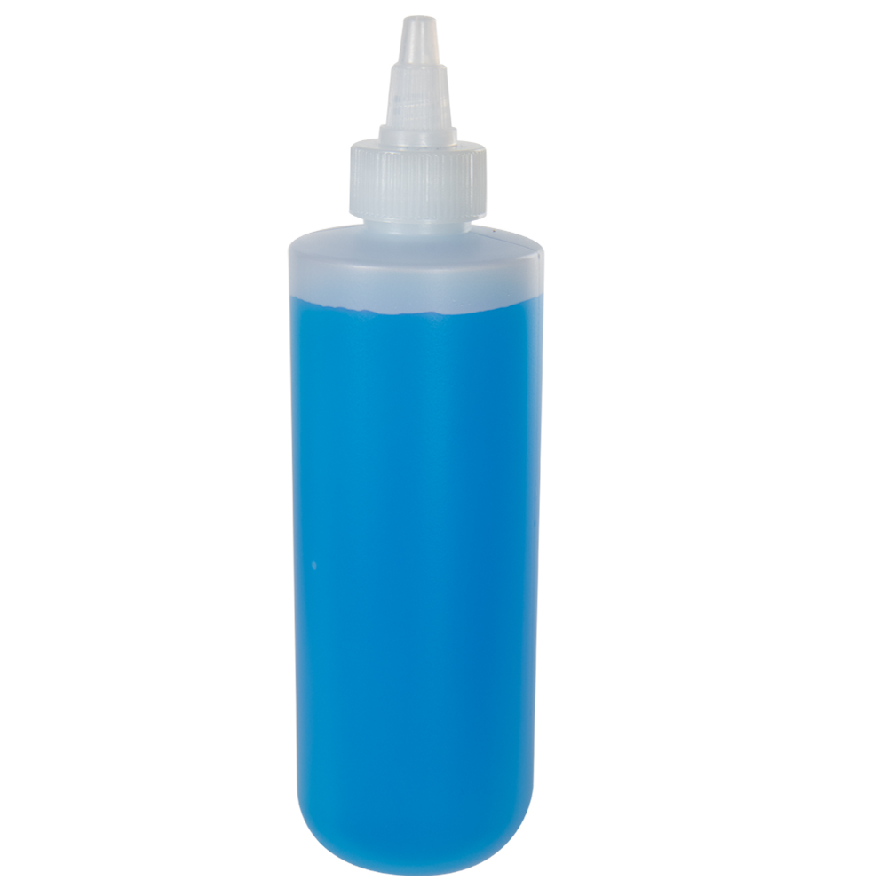 8 oz. Natural HDPE Cylinder Round Bottom Bottle with 24/410 Natural Yorker Cap