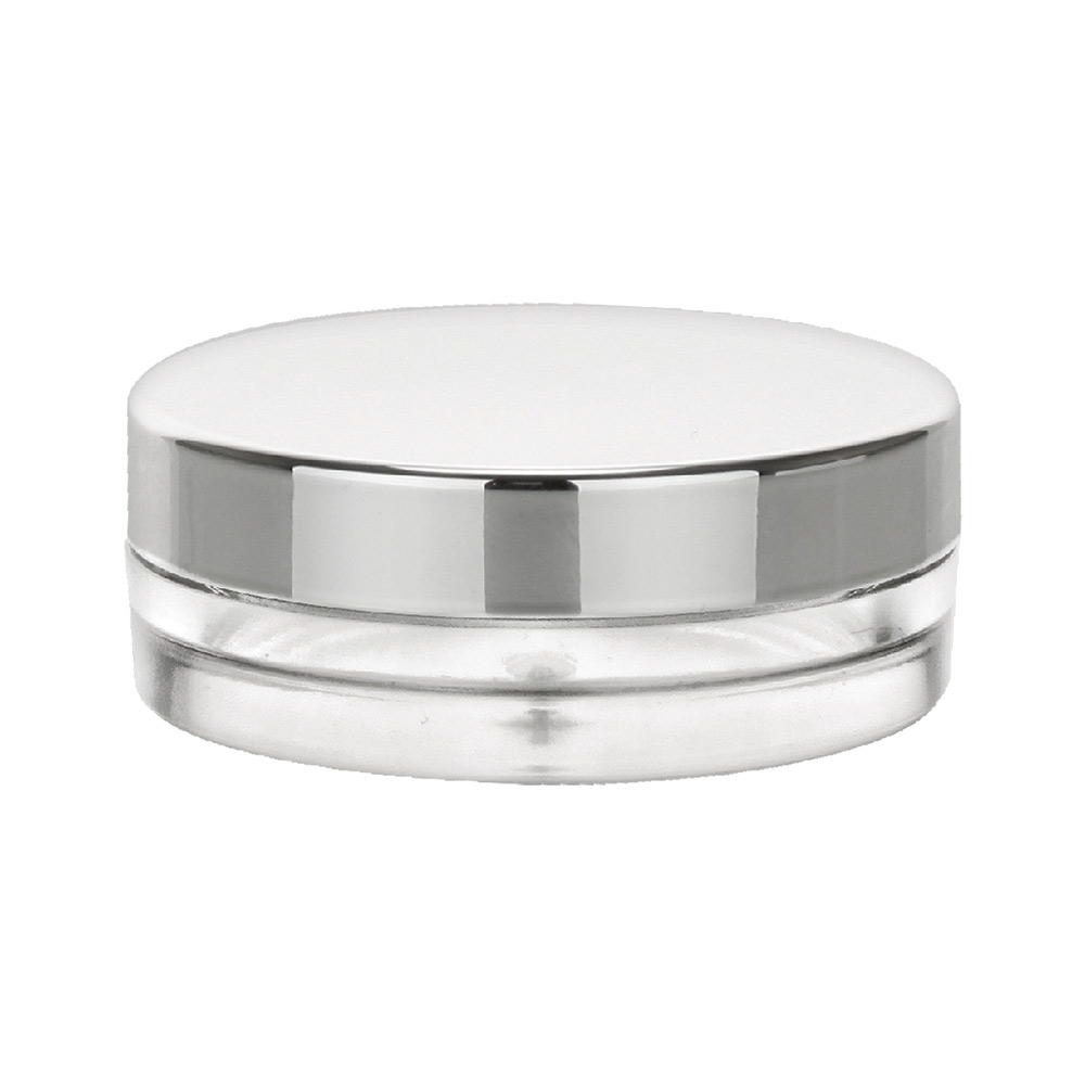 15mL Frosted Clear PETG Round Jar with Silver Cap & Liner