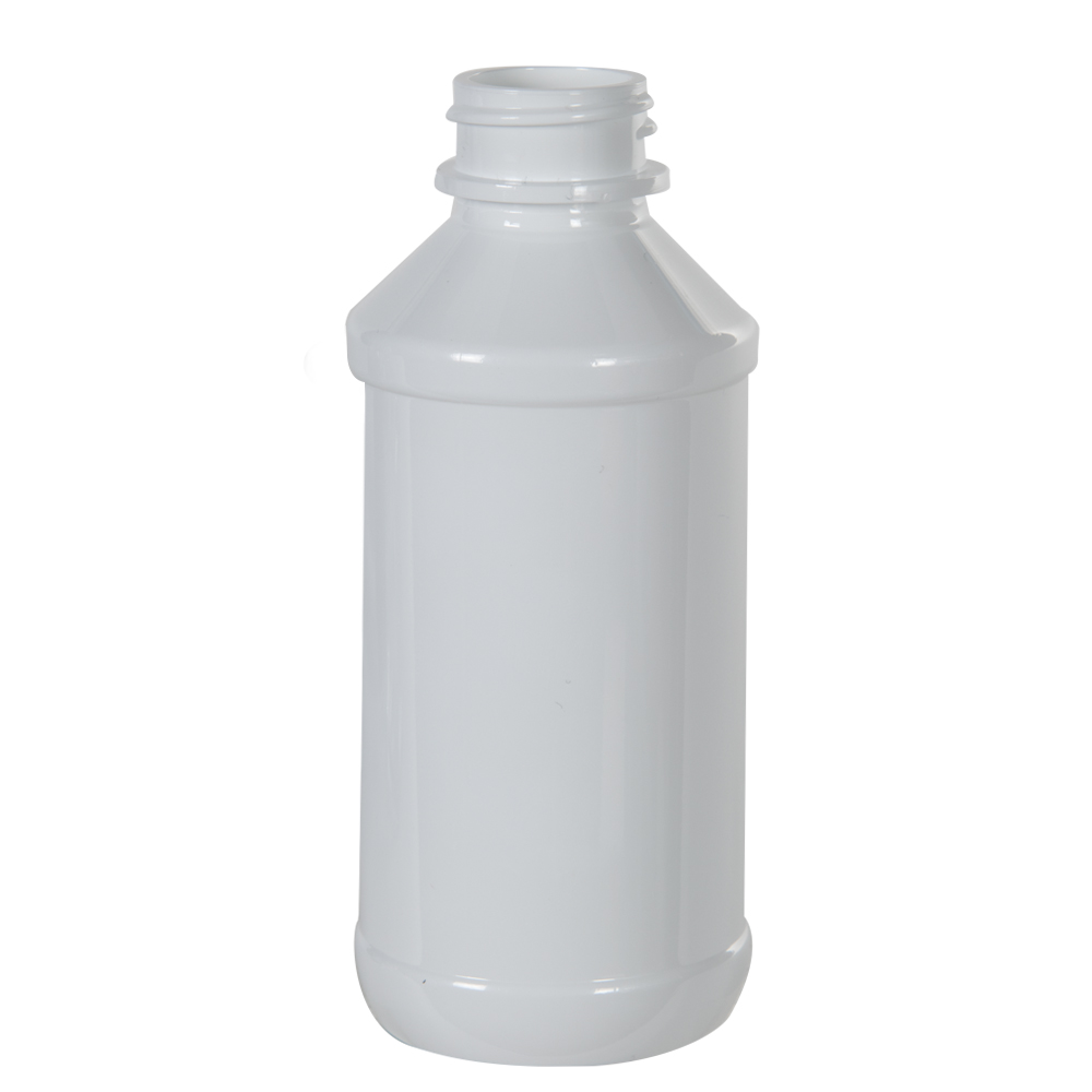 4 oz. White PET Modern Round Bottle with 24/400 Neck (Cap Sold Separately)