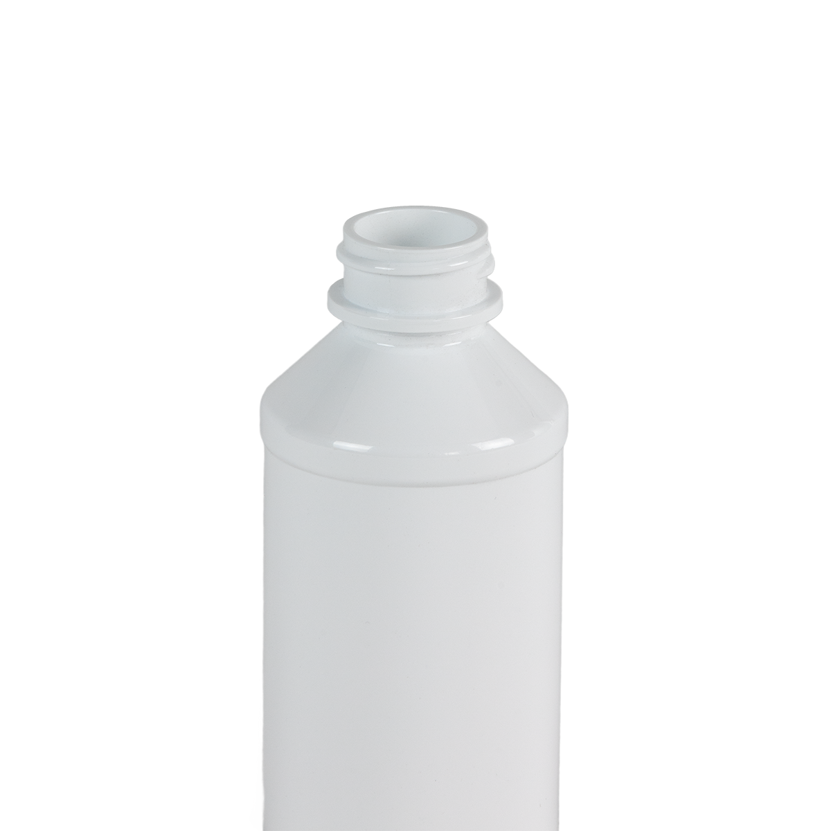 4 oz. White PET Modern Round Bottle with 24/400 Neck (Cap Sold Separately)
