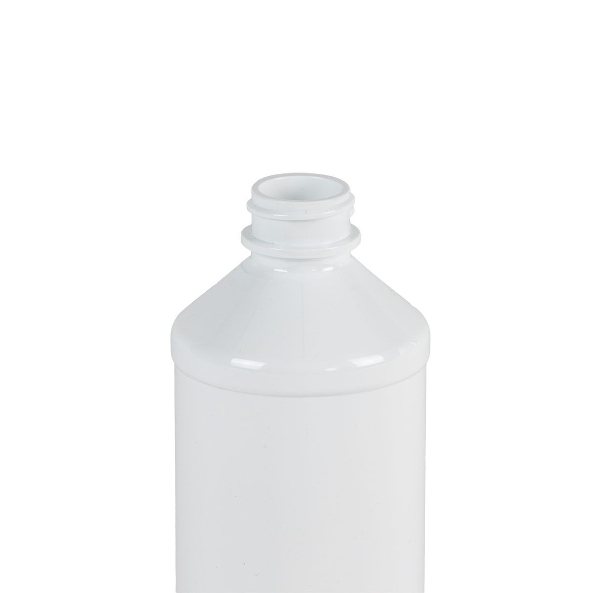 8 oz. White PET Modern Round Bottle with 24/400 Neck (Cap Sold Separately)