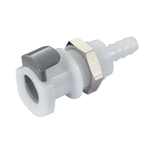 3/8" Hose Barb NSF-Listed APC Series Acetal Panel Mount Body - Shutoff (Insert Sold Separately)