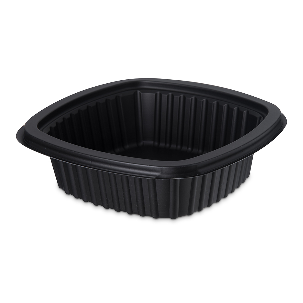 12 oz. Black Polypropylene Square Proex Microwaveable Side Dish Container - Case of 500 (Lids Sold Separately)
