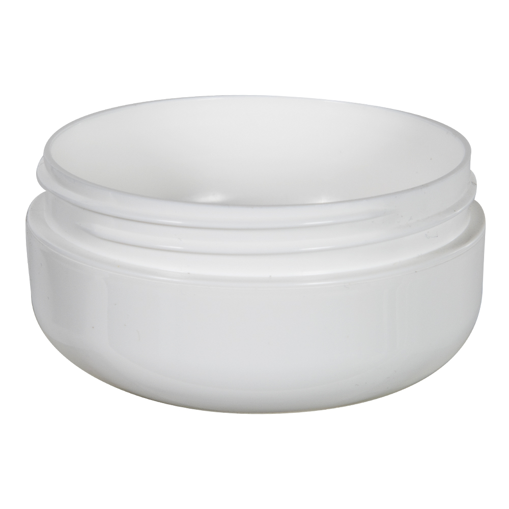 4 oz. White Polypropylene DoubleWall Dome Round Jar with 89/400 Neck