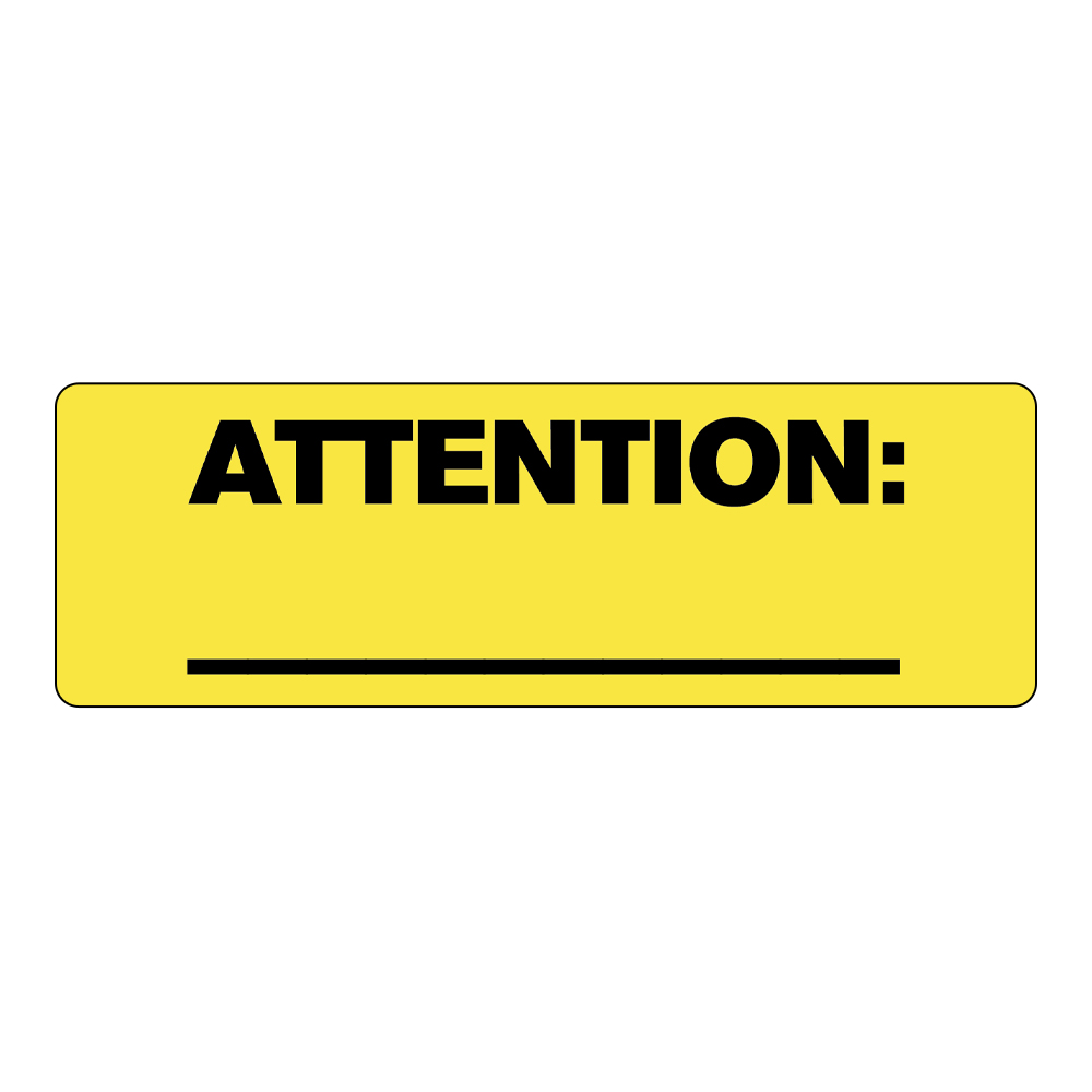 "Attention" Rectangular Labels