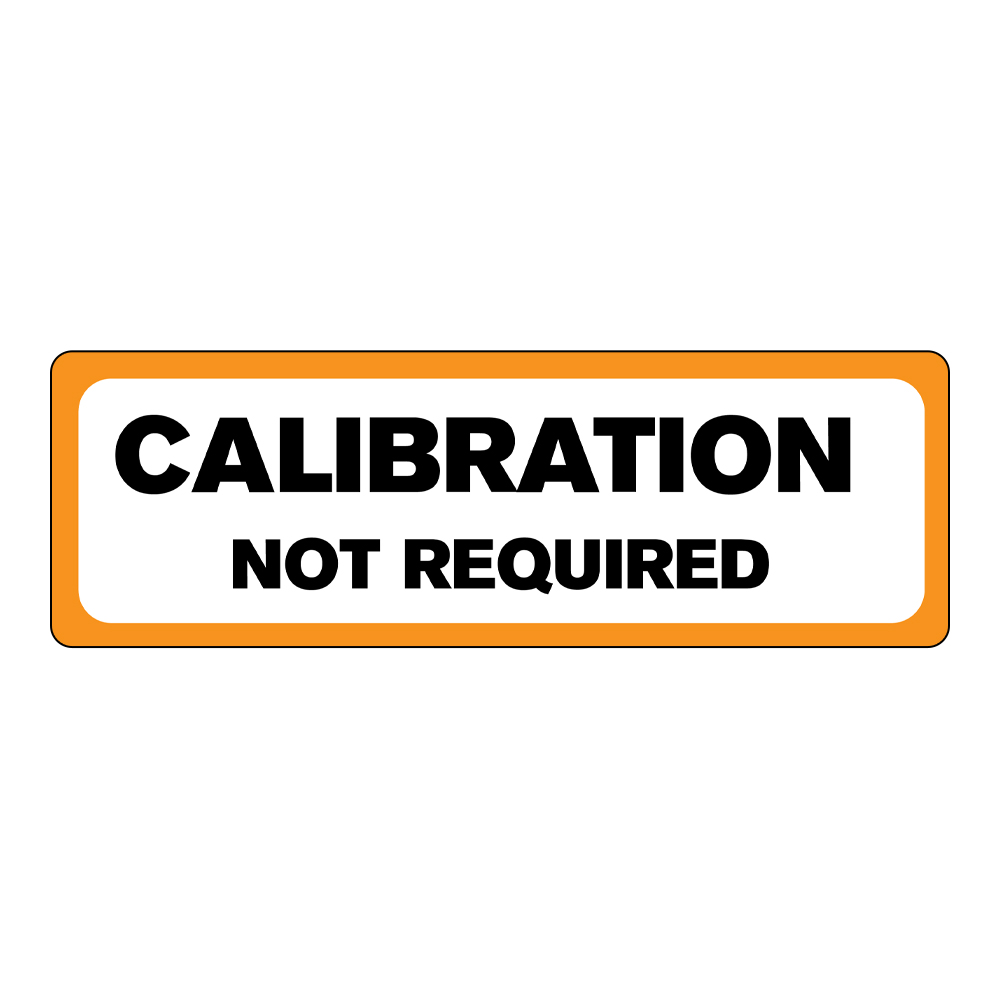 "Calibration Not Required" Rectangular Paper Label with Orange Border