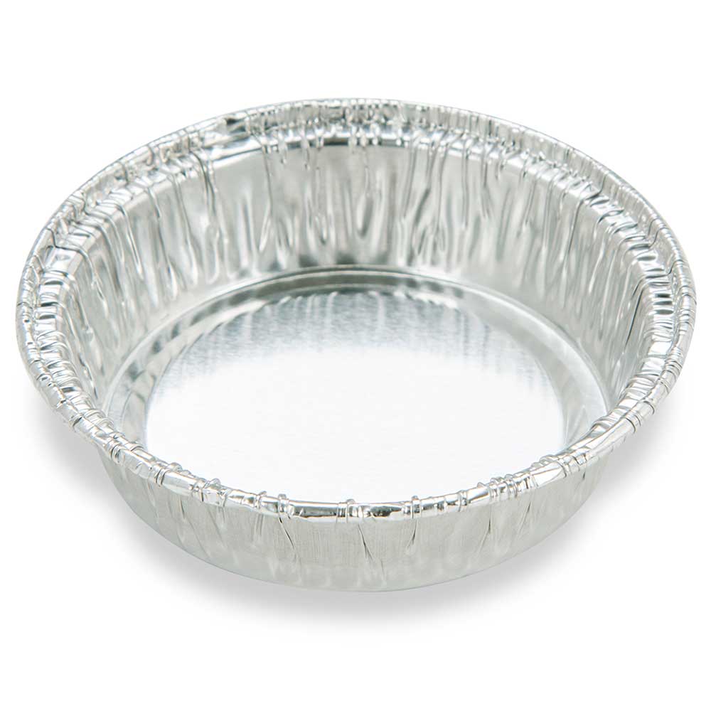 20mL Disposable Aluminum Crimped Round Weighing Dishes with Curled Lip - 51mm Top Dia.