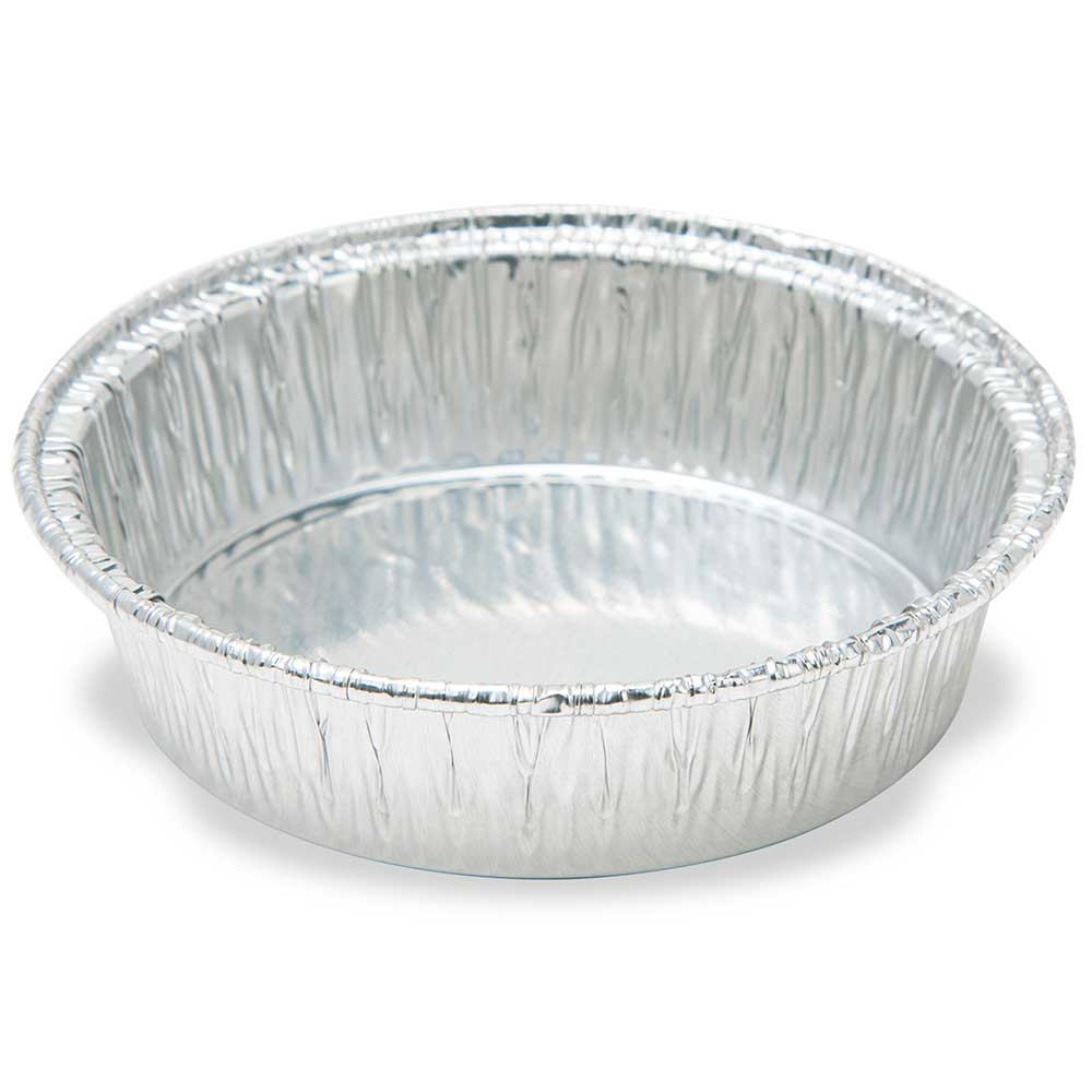 75mL Disposable Aluminum Crimped Round Weighing Dishes with Curled Lip - 70mm Top Dia.