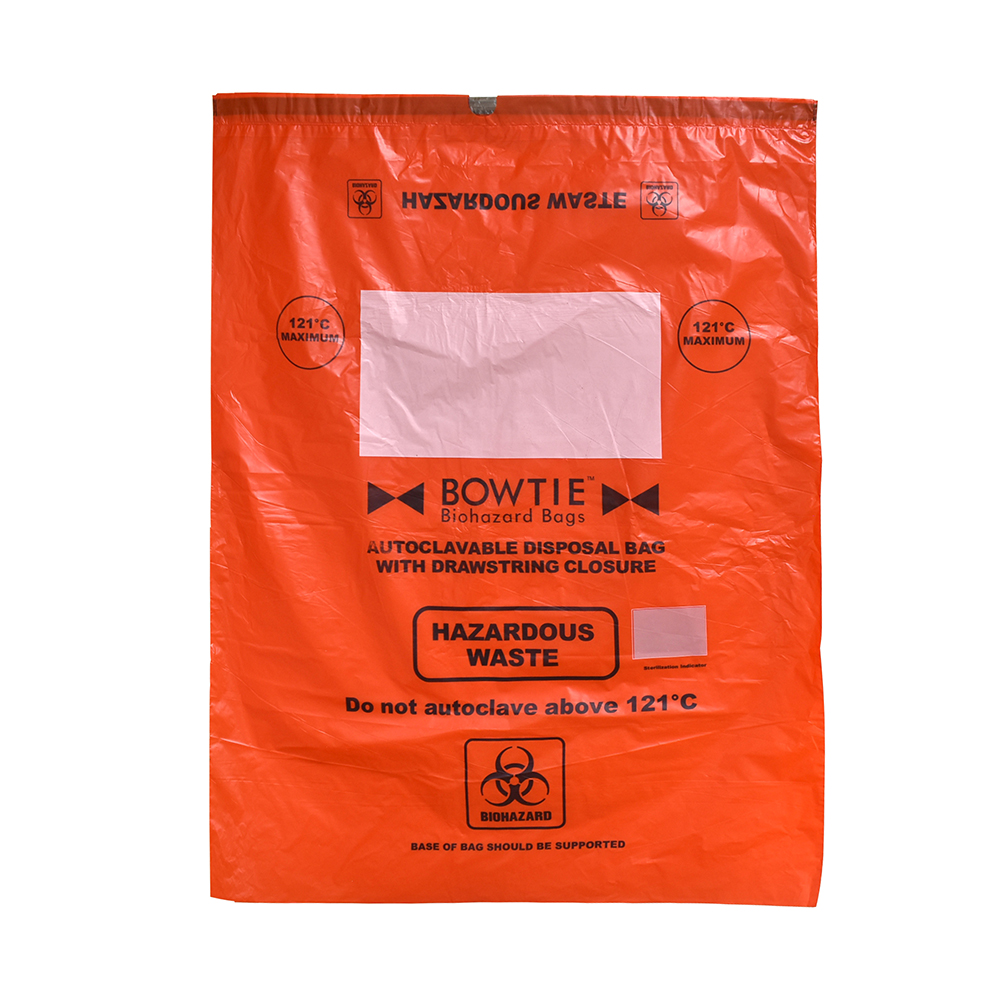 12 Gallon Red BowTie™ Biohazard Bags - 27" W x 35" L x 2.25 mil Thick (Case of 100)
