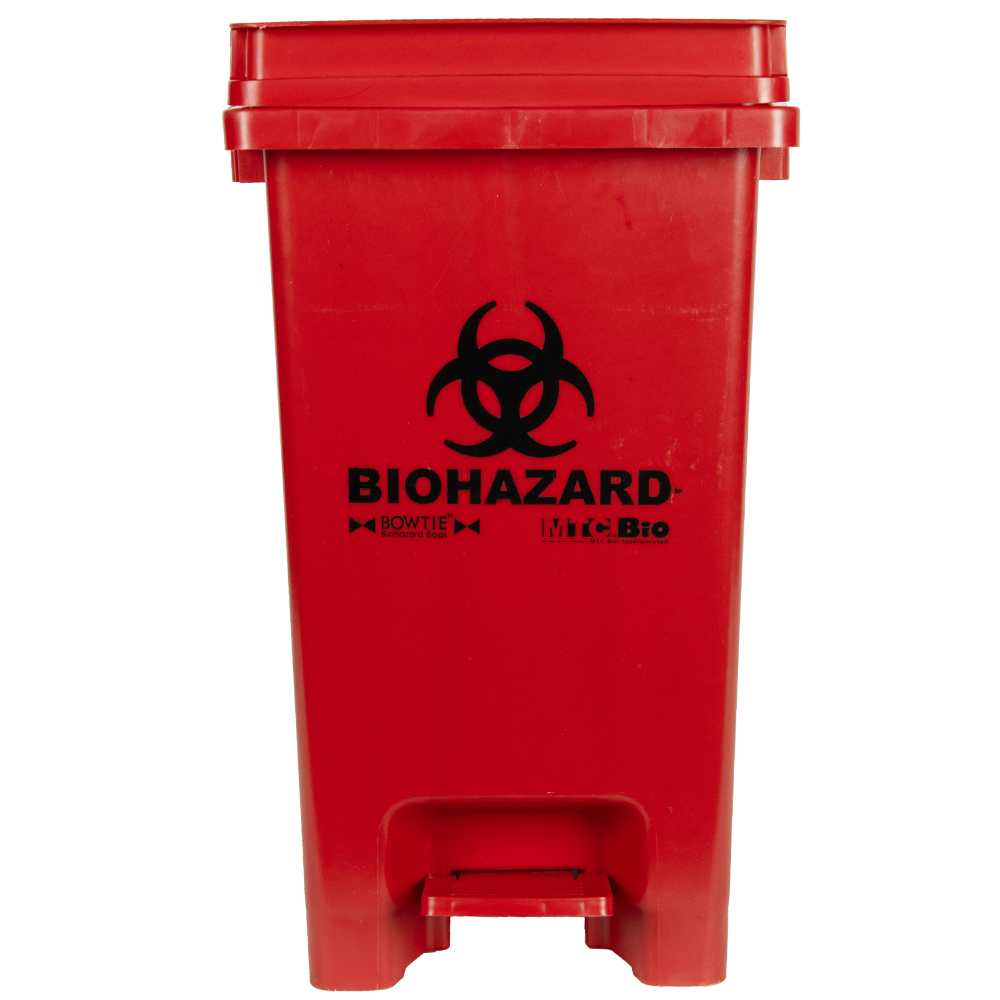 8 Gallon Red BowTie™ Biohazard Waste Bin with Foot Pedal