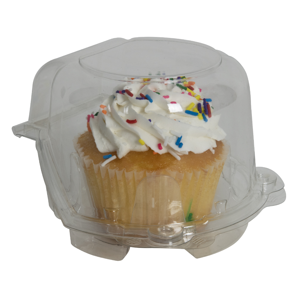 1 Count Premium Clear Clamshell Jumbo Cupcake Container Case of 300