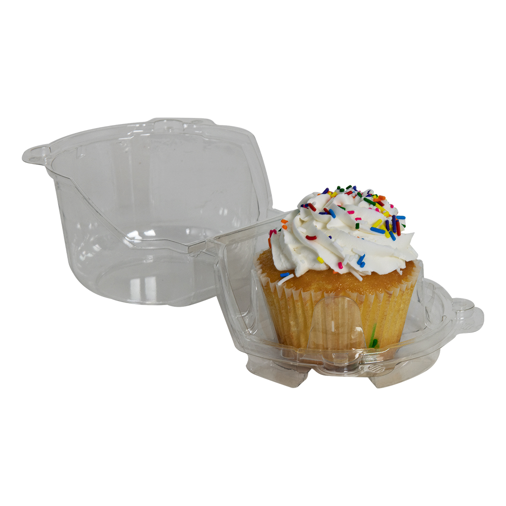 1 Count Premium Clear Clamshell Jumbo Cupcake Container Case of 300