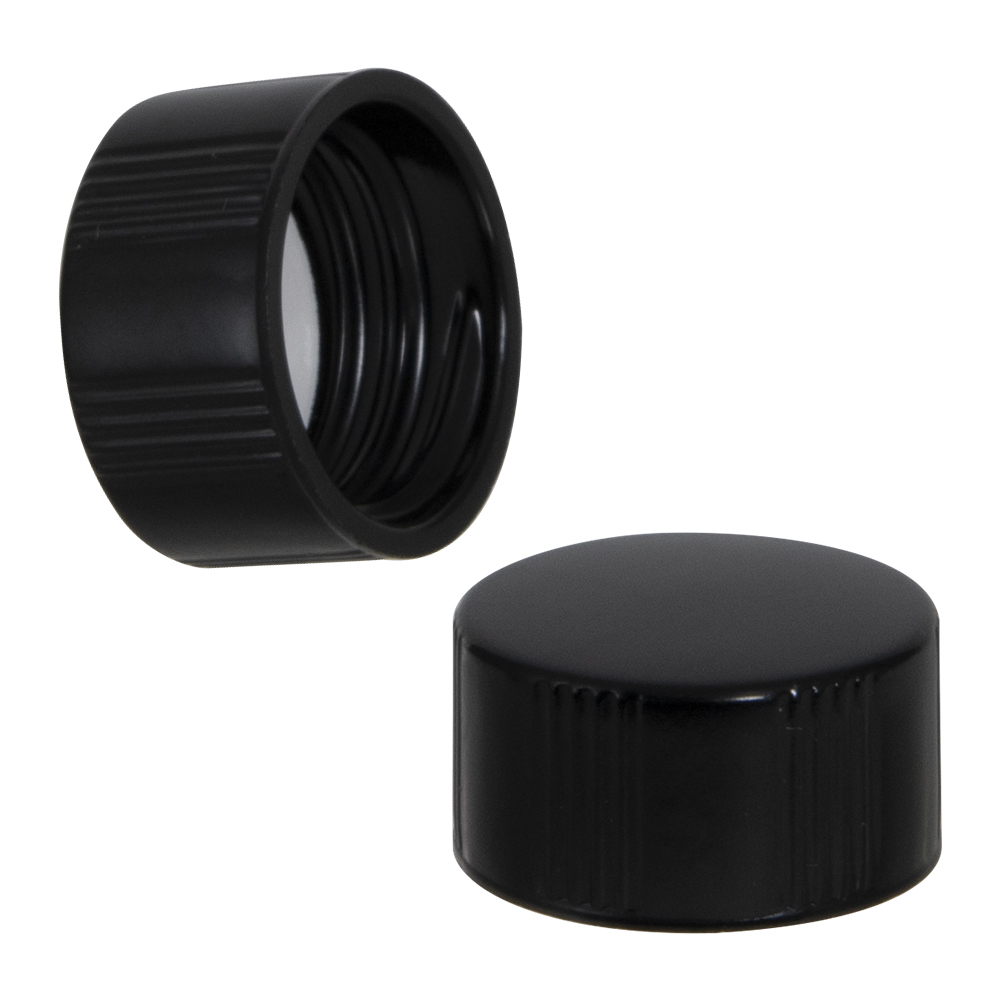 18/400 Black Phenolic Cap with Pulp & Vinyl Liner U.S. Plastic Corp.