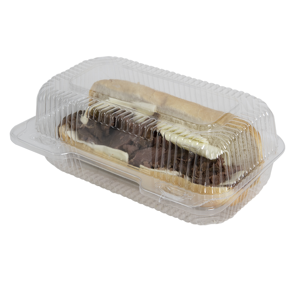 9" Clear Polystyrene Rectangular Clamshell Food Container Case of 500
