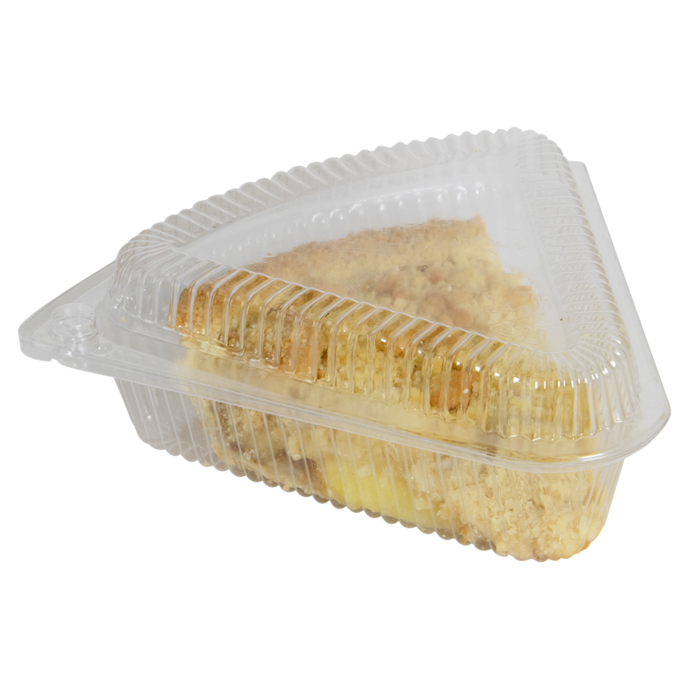 Single Serving Clear Polystyrene Triangle Clamshell Pie Container