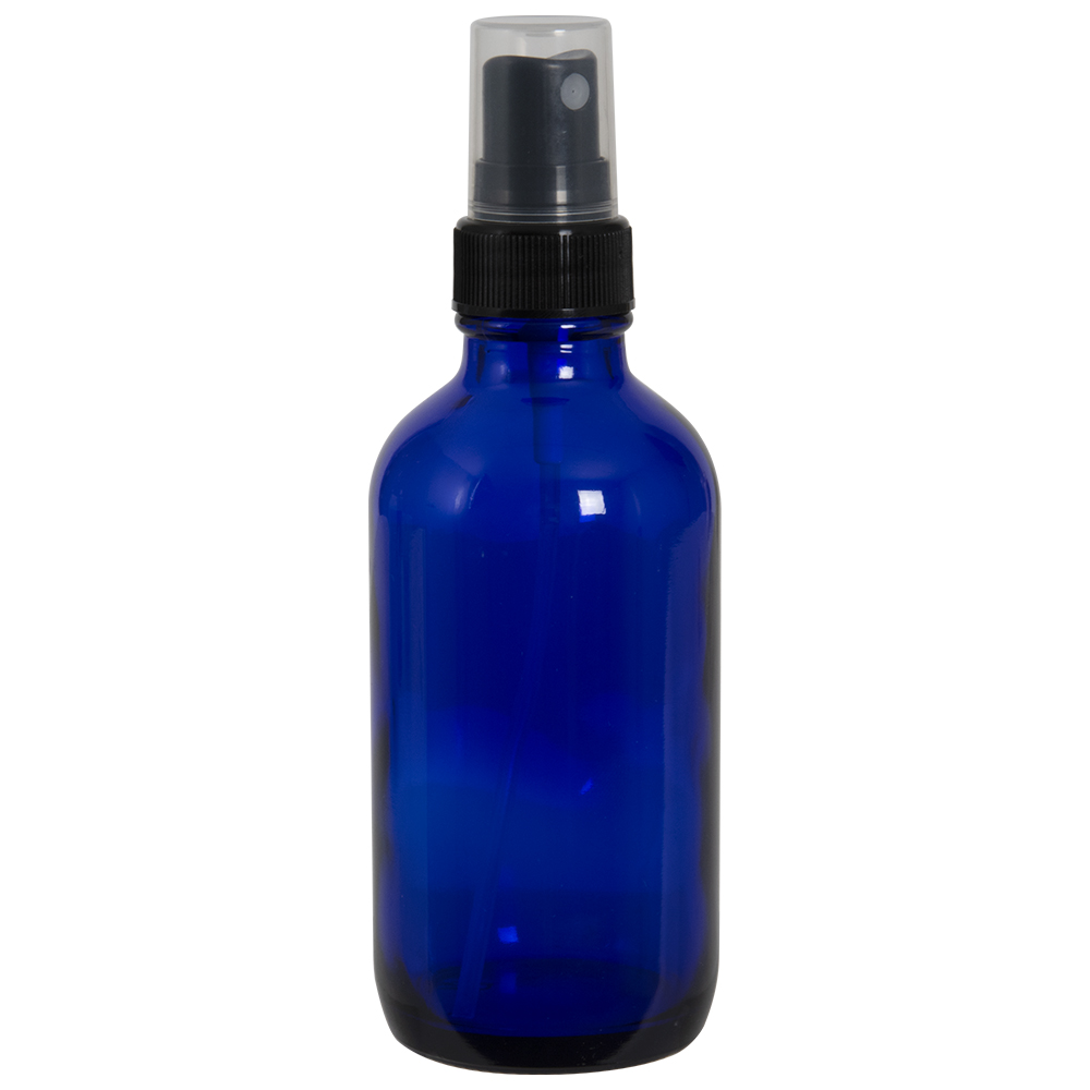 JUVITUS 4 Oz / 120 Ml Cobalt Blue Plastic PET Boston Round