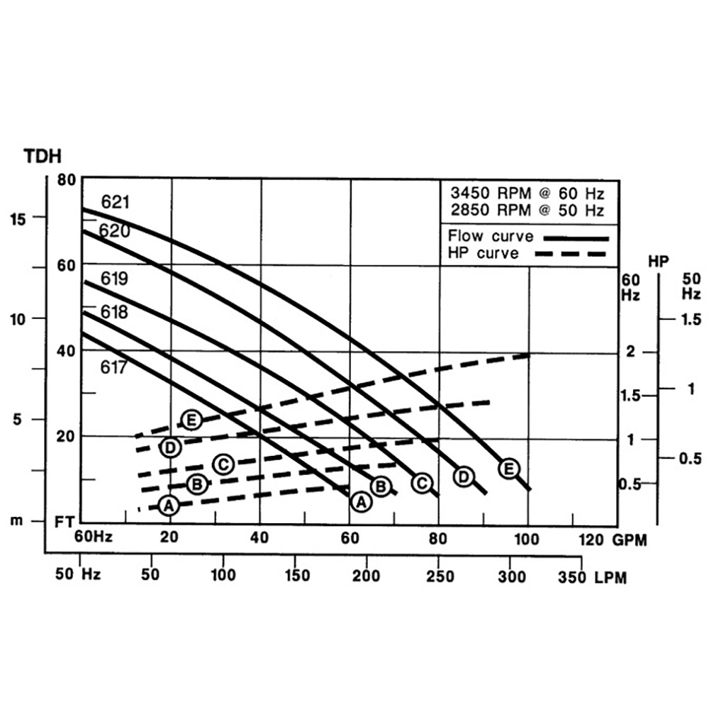 2 HP Series G Horizontal Centrifugal Pump, 3 Phase, 100 GPM