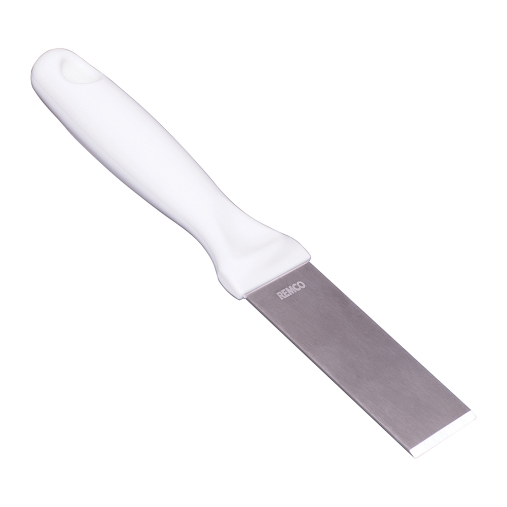 Vikan® Stainless Steel Scraper with White Polypropylene Handle & 1-1/2" Blade