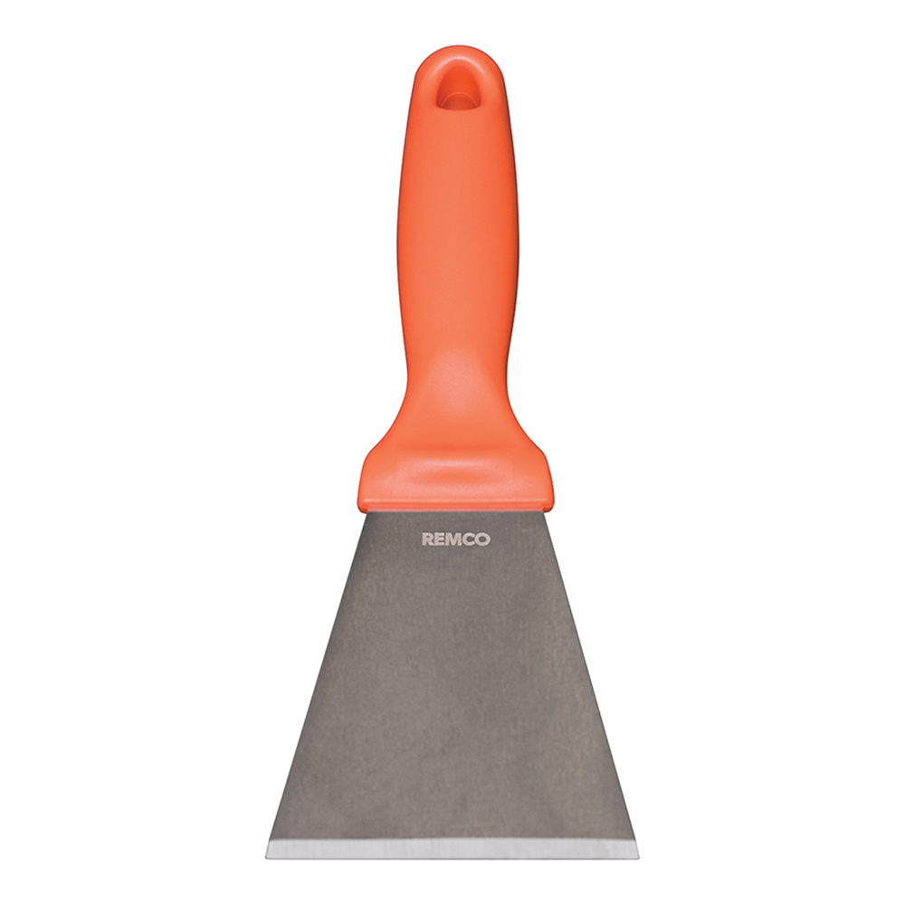 Vikan® Stainless Steel Scraper with Orange Polypropylene Handle & 3" Blade