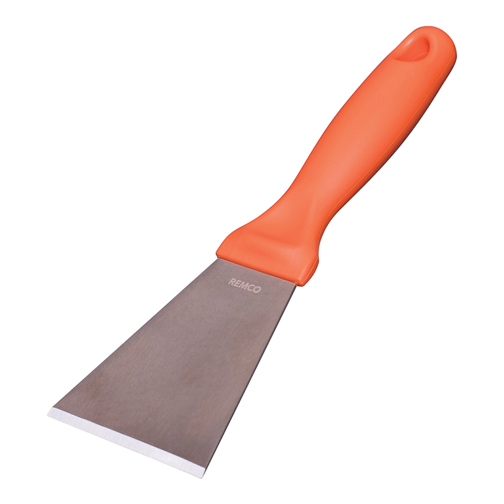 Vikan® Stainless Steel Scraper with Orange Polypropylene Handle & 3" Blade